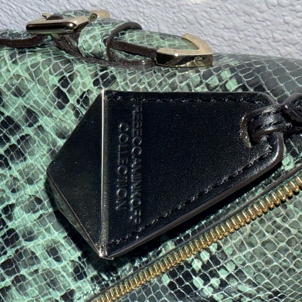 Rebecca Minkoff Collection Green Python Embossed Leather Cali Shoulder Bag - Picture 11 of 15